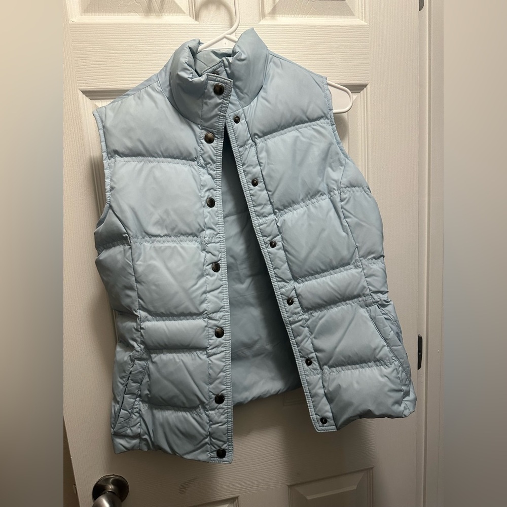 Lands’ End Blue Quilted Puffer Vest Women’s XS Lightweight Zip Vest